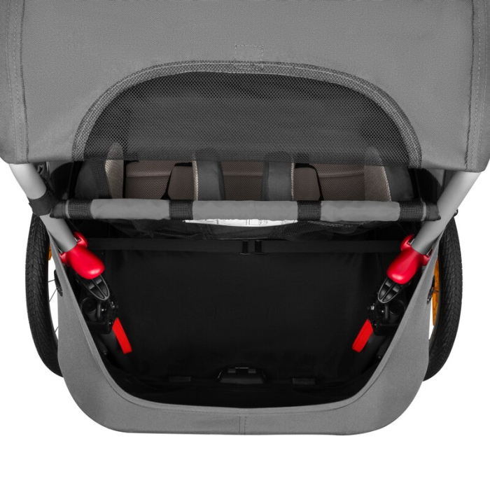 Carucior si remorca de bicicleta, Lionelo, Cama, Multifunctional, pentru 1 sau 2 copii, Geamuri cu protectie solara, Negru [19]