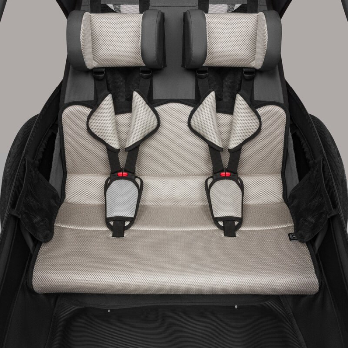 Carucior si remorca de bicicleta, Lionelo, Cama, Multifunctional, pentru 1 sau 2 copii, Geamuri cu protectie solara, Negru [16]