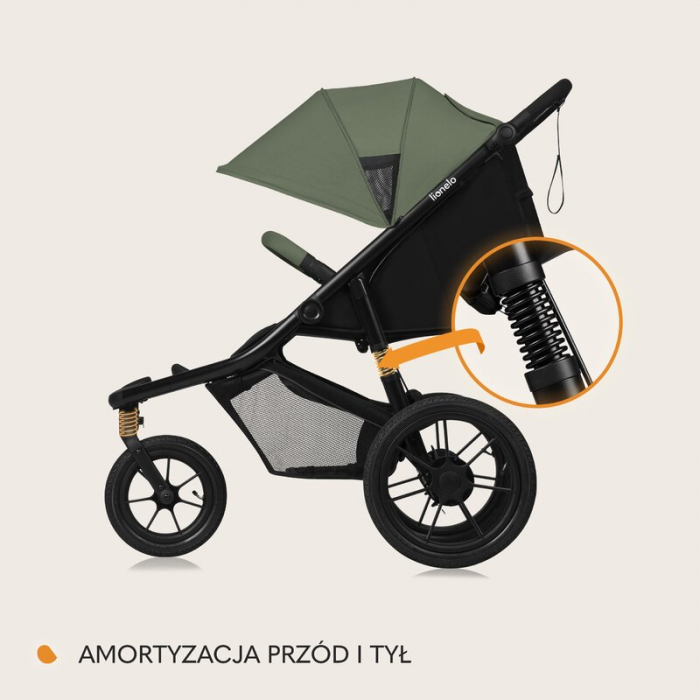 Carucior sport Lionelo Azura cu 3 roti cu baldachin XXL impermeabil [33]