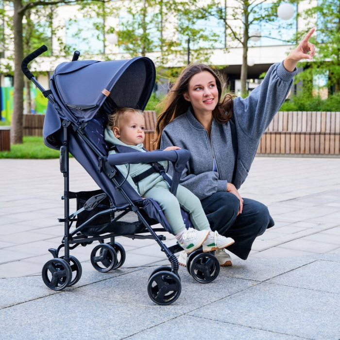 Carucior sport, Lionelo, Elia, Cu plasa de tantari, Suport de picioare reglabil, Spatar ajustabil in 4 pozitii, Capotina XXL, Pliere tip umbrela, Capacitate 15 kg, 6 luni+, EN 1888, Bej Taupe [19]