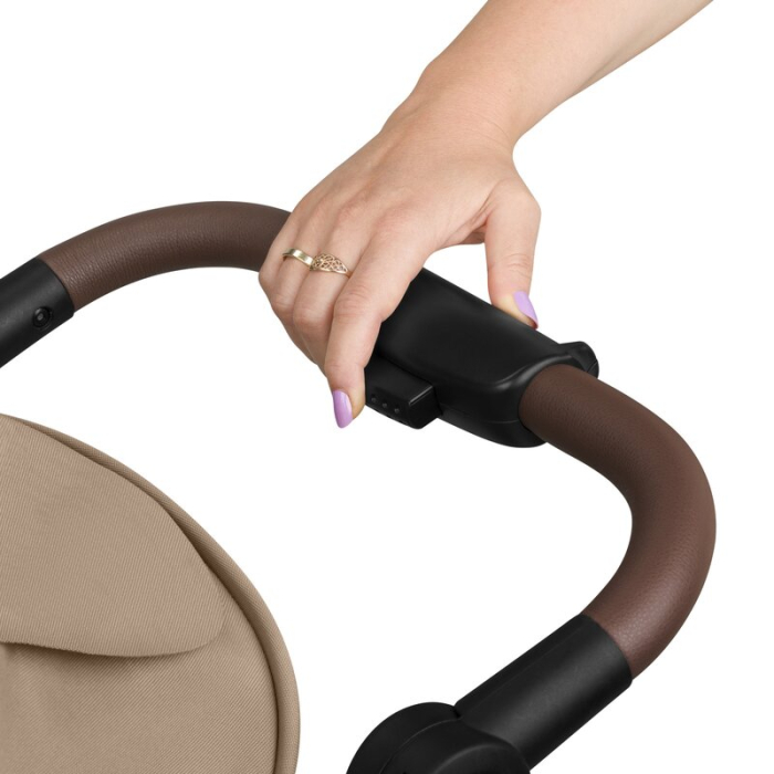 Carucior sport, Lionelo, Emma One, cu tavita, Suport pahar, Plasa de tantari, Roti EVA, Maner reglabil, Pana la 22 kg, 6 luni+, Bej [23]