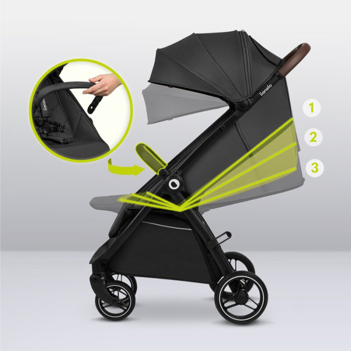 Carucior sport, Lionelo, Ingrid, Capotina impermeabila cu filtru UPF50+, Pana la 22 Kg, Sistem pentru pliere automata, 6 luni+, Gri [25]