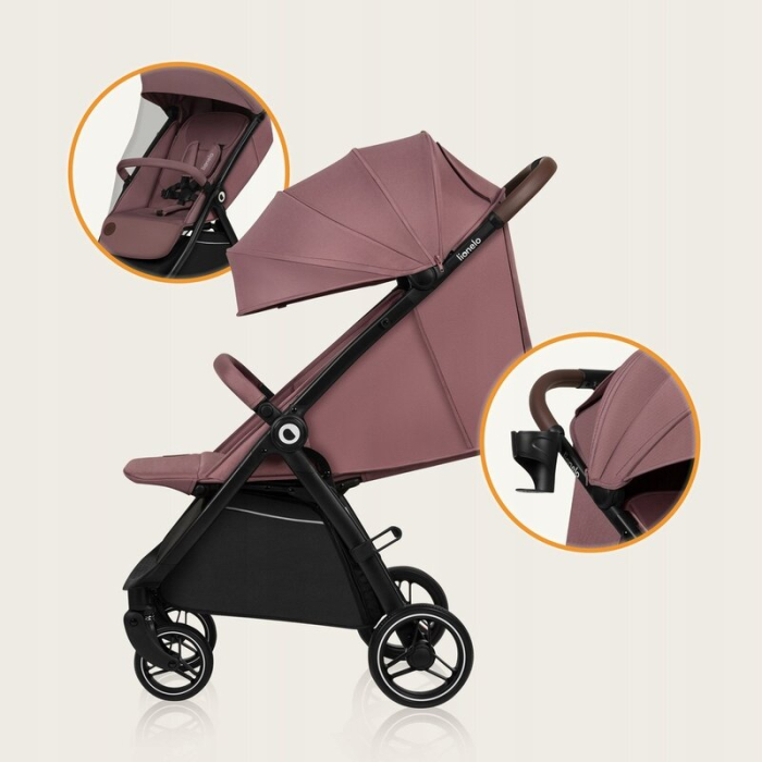 Carucior sport, Lionelo, Ingrid, Capotina impermeabila cu filtru UPF50+, Pana la 22 Kg, Sistem pentru pliere automata, 6 luni+, Roz [13]
