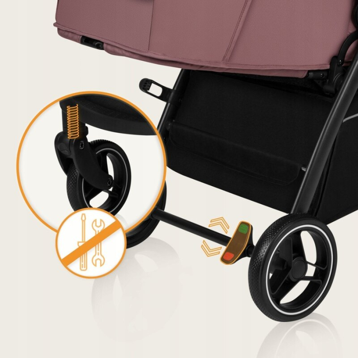 Carucior sport, Lionelo, Ingrid, Capotina impermeabila cu filtru UPF50+, Pana la 22 Kg, Sistem pentru pliere automata, 6 luni+, Roz [20]