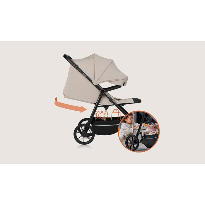 Carucior sport, Lionelo, Iva, Sustine 22 kg, 6 luni+, Bej [25]