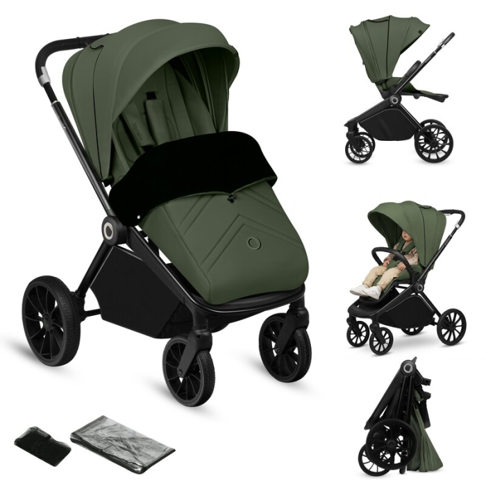 Carucior sport, Lionelo, Mika Plus, Cadru din aluminiu, Copertina XXL, cu accesorii, Pana la 22 kg, 6-48 luni; Bej [2]