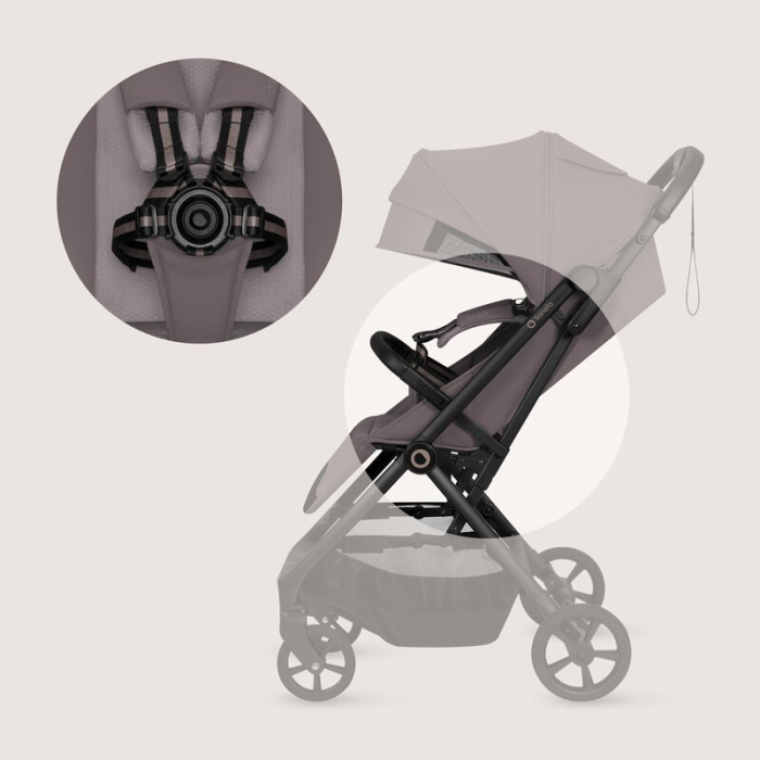 Carucior sport, Lionelo, Tansi, Pliere automata, Ultracompact, Manevrare cu o mana, Roti cu tehnologie GravelTech, Spatar si suport picioare reglabile, 6-48 luni, Sustine 22 kg, Bej Taupe [19]