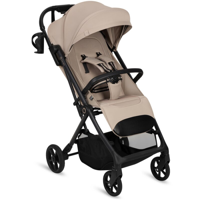 Carucior sport, Lionelo, Tansi, Pliere automata, Ultracompact, Manevrare cu o mana, Roti cu tehnologie GravelTech, Spatar si suport picioare reglabile, 6-48 luni, Sustine 22 kg, Bej [4]