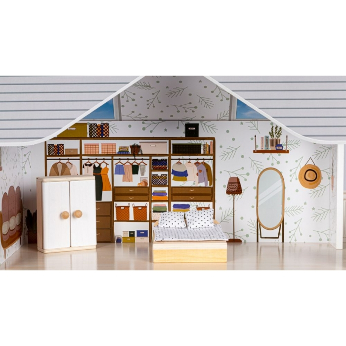 Casuta de papusi inalta din lemn cu mobilier, casuta lui Emma, Ecotoys 8301 [4]