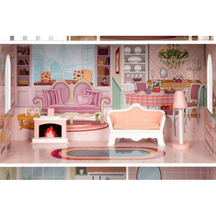 Casuta de papusi inalta din lemn cu mobilier Ecotoys D8112 [5]