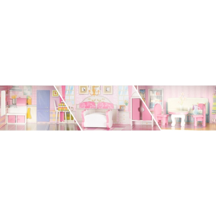 Casuta pentru papusi cu mobilier Ecotoys W06A139 [4]