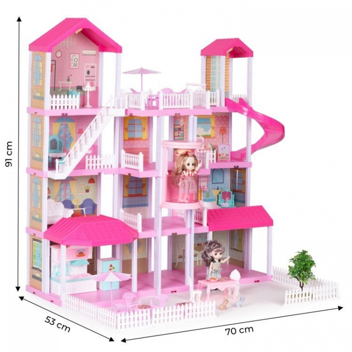 Casuta pentru papusi cu mobilier, gradina si LED-uri Ecotoys HC507637 [5]