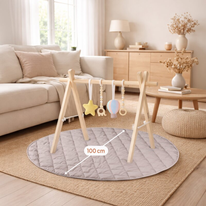 Centru de activitati, Lionelo, Anis Set, cu arcada Montessori, din lemn de pin, Jucarii plus, 4 jucarii suspendate, Multicolor [22]