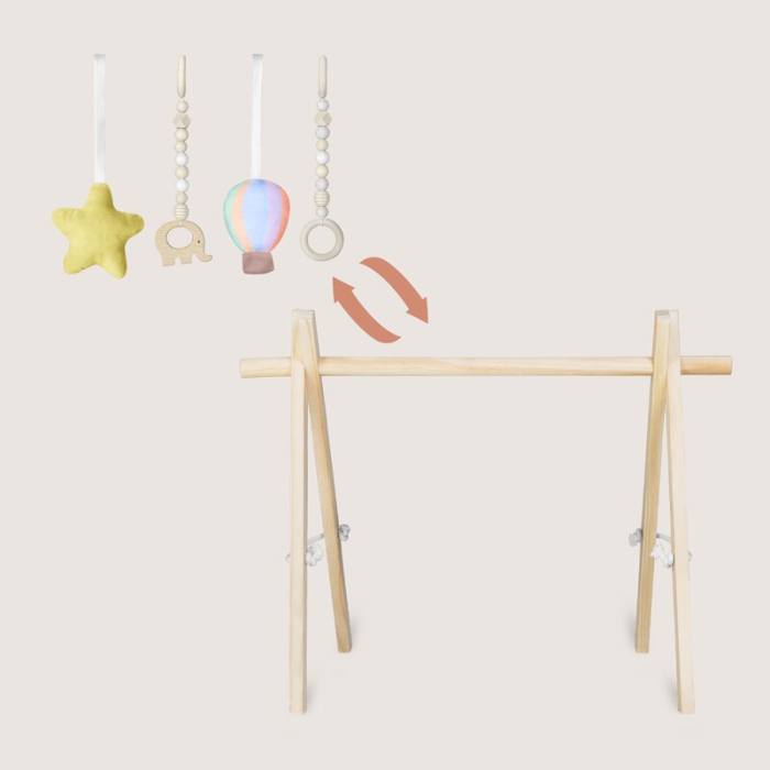 Centru de activitati, Lionelo, Anis Set, cu arcada Montessori, din lemn de pin, Jucarii plus, 4 jucarii suspendate, Multicolor [20]