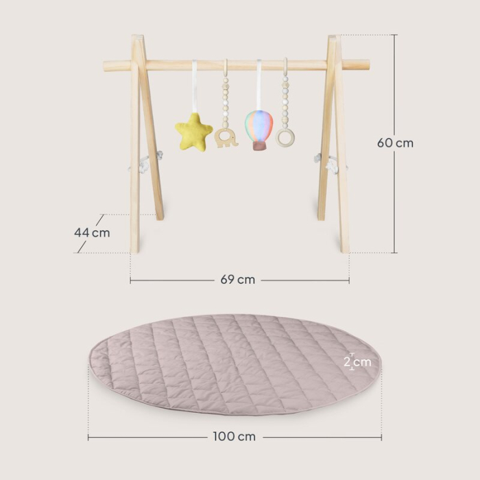 Centru de activitati, Lionelo, Anis Set, cu arcada Montessori, din lemn de pin, Jucarii plus, 4 jucarii suspendate, Multicolor [25]