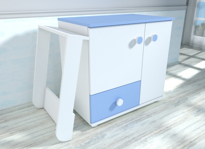 Comoda cu blat de infasat MyKids Lucky Alb-Albastru 0121PE [2]