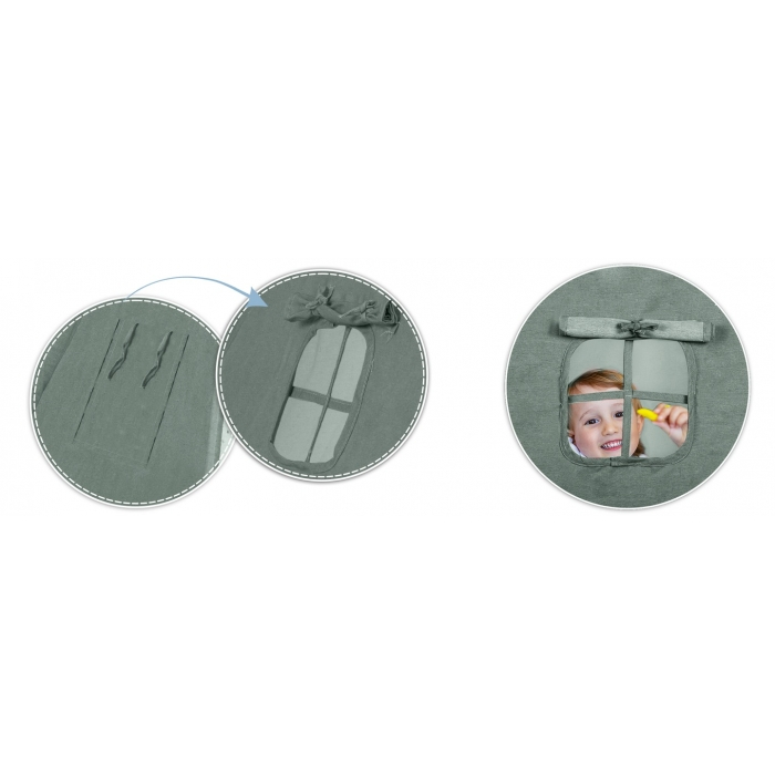 Cort de joaca pentru copii cu ghirlanda si 3 pernite Nukido 116 x 116 x 165 cm - Verde [9]