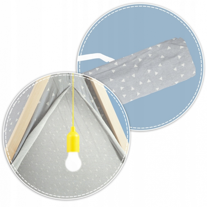 Cort de joaca pentru copii cu lampa si 2 pernite Nukido 107 x 116 x 110 cm - Gri [4]