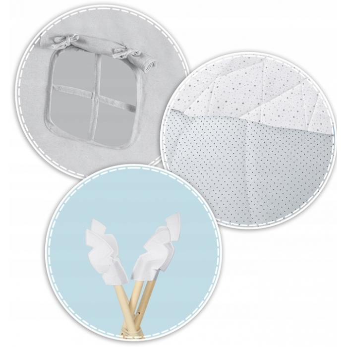 Cort de joaca pentru copii cu salteluta si 3 pernite Nukido 116 x 116 x 165 cm - Gri [5]