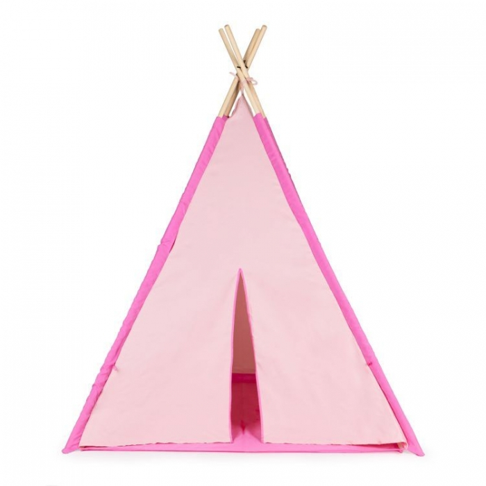 Cort indian teepee de joaca pentru copii, tip wigwam Ecotoys - Roz [2]