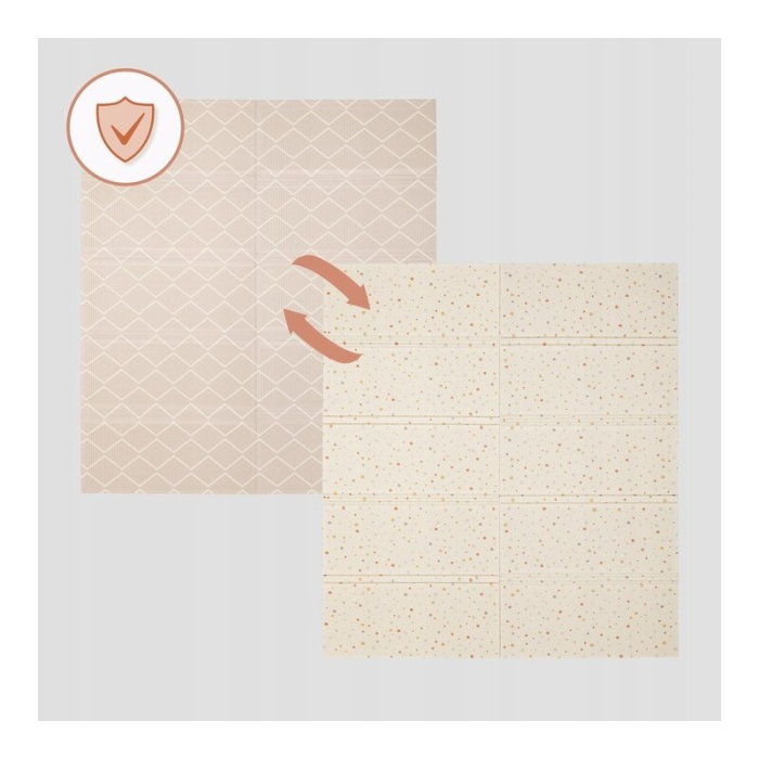 Covoras educativ, Lionelo, Zora, Din spuma XPE non-toxica, Cu doua fete, Suprafata antiderapanta, Dimensiune mare, 180x200 cm, Grosime 1.5 cm, Pliabil, Include geanta pentru transport, Bej [17]