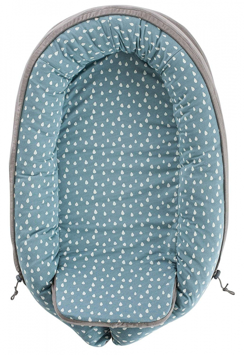 Cuib pentru bebelusi Drops Ocean Blue 80x40x10- Traeumeland [2]