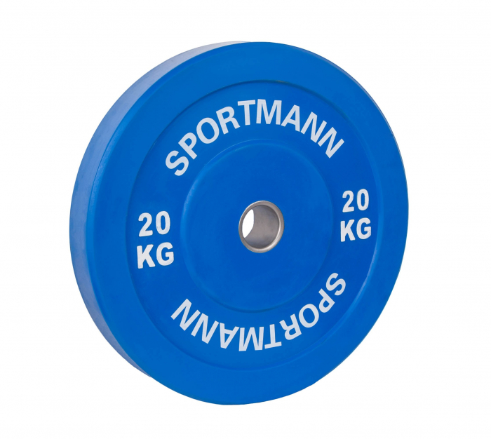 Disc Greutate Cauciuc SPORTMANN - 20 kg / 51 mm Albastru [2]