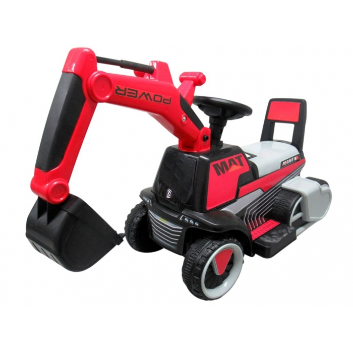 Excavator electric pe baterie cu muzica si lumini LED C3 R-Sport - Rosu [1]