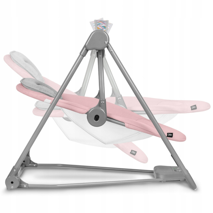 Fotoliu balansoar, Lionelo, Otto Cozy, cu melodii, cu 5 viteze de balansare, cu temporizator, 57x55 cm, Roz [10]