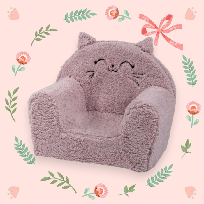 Fotoliu din burete, Bubaba, Cozy Kitty, Pentru copii, 9 luni-5 ani, Pink [5]