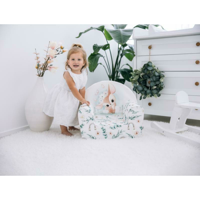 Fotoliu din burete, Bubaba, pentru copii Yellow Hearts, 9 luni - 5 ani, cu Husa detasabila [3]