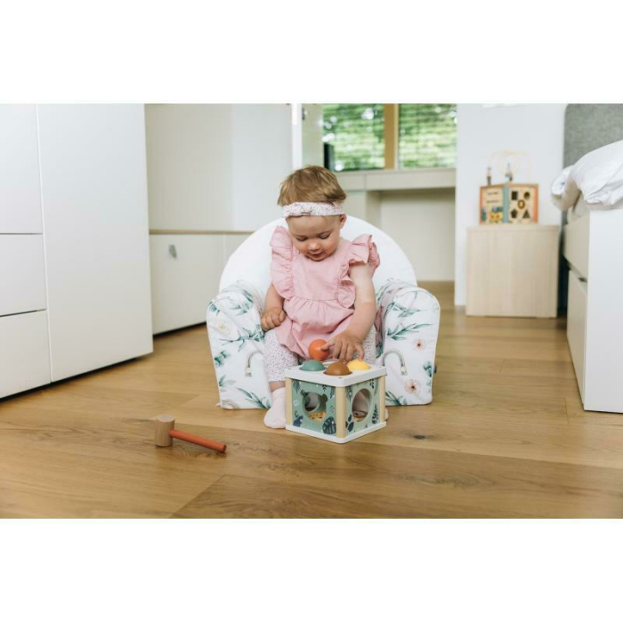 Fotoliu din burete, Bubaba, pentru copii Yellow Hearts, 9 luni - 5 ani, cu Husa detasabila [5]