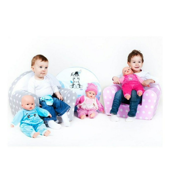 Fotoliu din burete, New Baby, pentru copii, 42x53, din spuma, cu husa din bumbac, 9 luni - 5 ani, Zebra Grey [5]