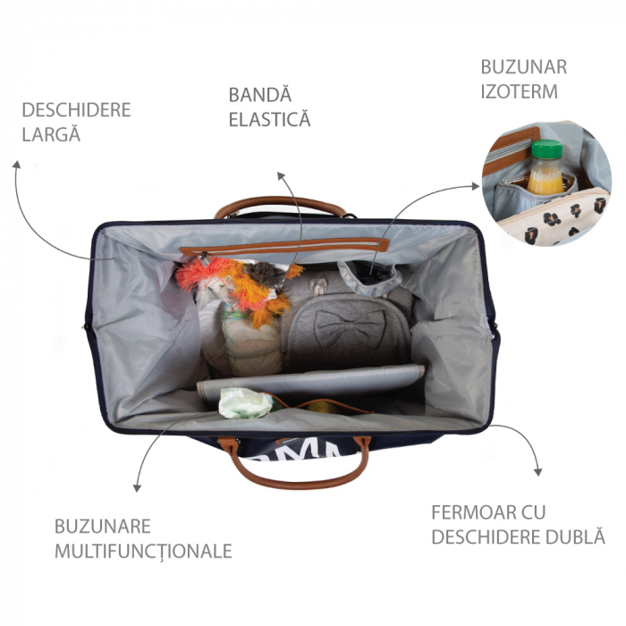 Geanta de infasat Childhome Mommy Bag Bleumarin [4]