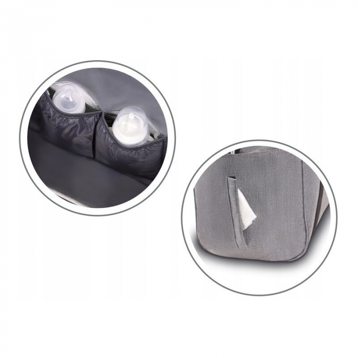 Geanta pentru mamici Ida cu multiple compartimente, Gri - Lionelo [13]