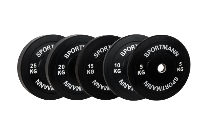 Greutate Bumper Plate SPORTMANN - 25 kg / 51 mm - Negru [3]