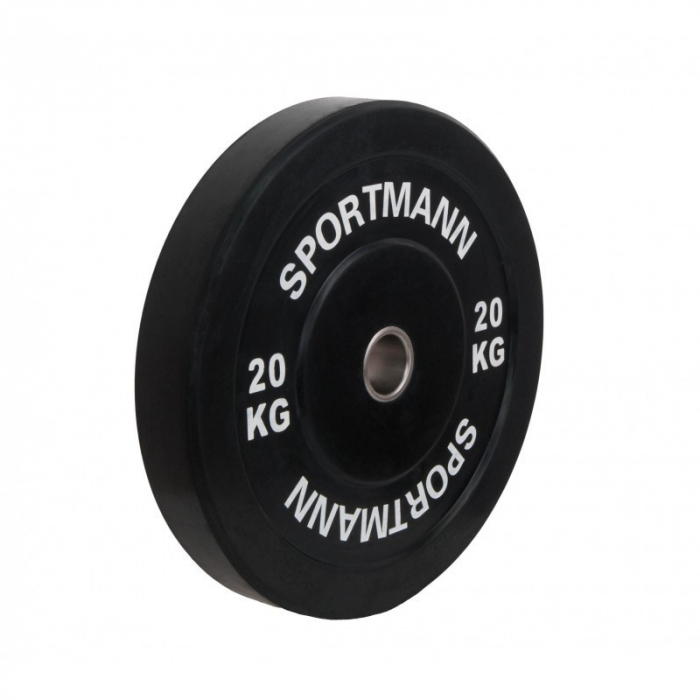 Greutate Cauciuc Bumper Plate SPORTMANN - 20 kg / 51 mm - Negru [2]