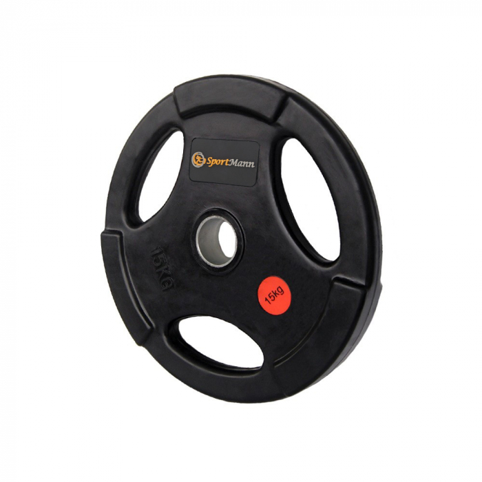 Greutate cauciucata cu maner 15kg/51mm - Sportmann [2]