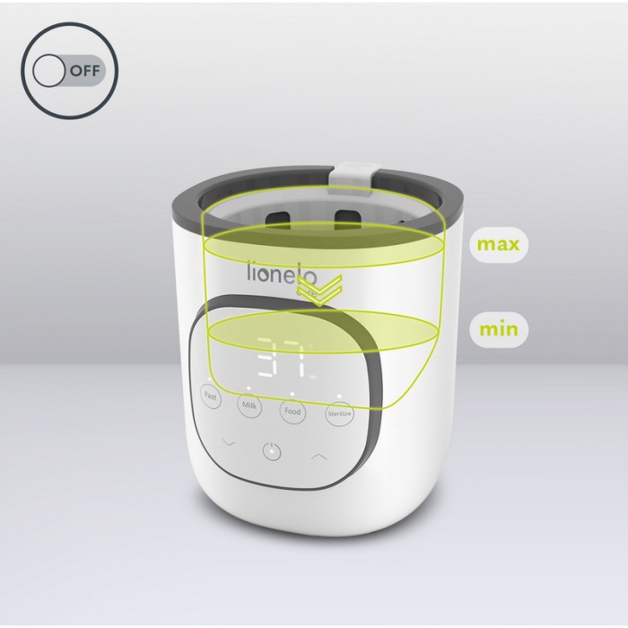Incalzitor biberoane, Lionelo, ThermUp 2.0, 5 in 1, Sterilizare, Dezghetare, Incalzire rapida, 200 W, Fara BPA, Alb [12]