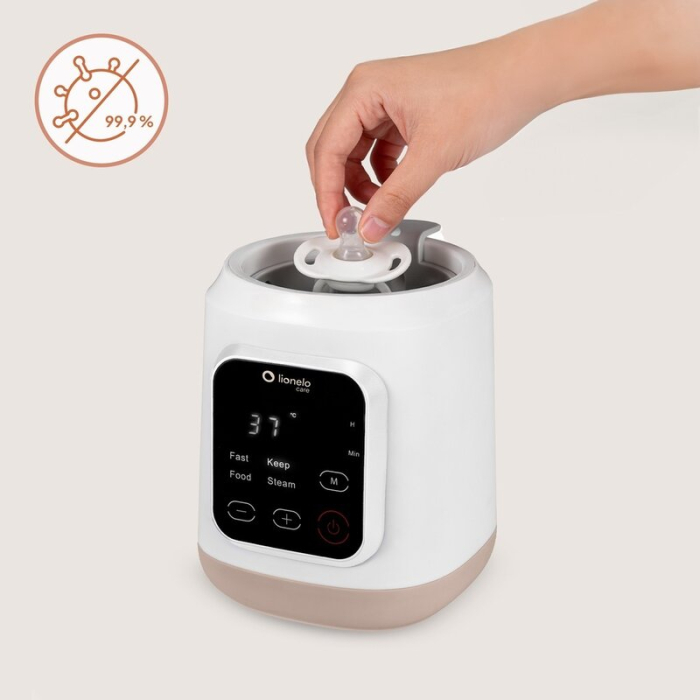 Incalzitor biberoane, Lionelo, ThermUp 3.0, 6 in 1, Incalzire, Decongelare, Sterilizare, Mentinerea temperaturii, 400 W, 35-100°C, Panou de comanda tactil, Fara BPA, Oprire automata, Placa de incalzir [16]