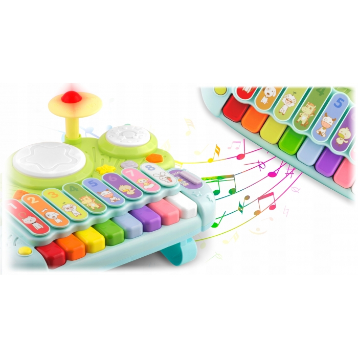 Jucarie educativa cu xilofon, pian, tobe si lumini Ricokids RK-751 [4]