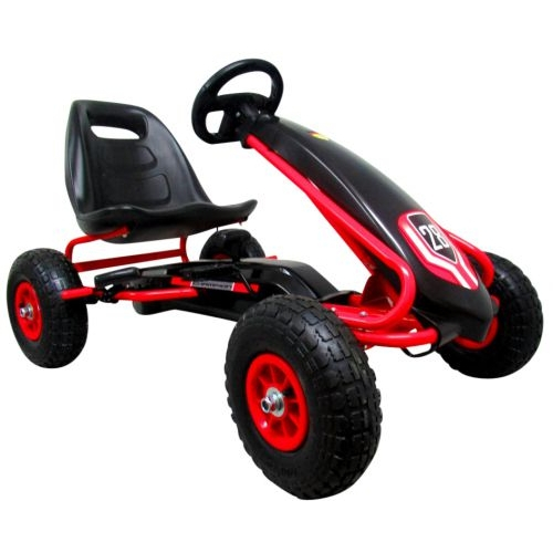 Kart cu pedale Gokart, 3-7 ani, roti gonflabile, G4 R-Sport - Negru [2]