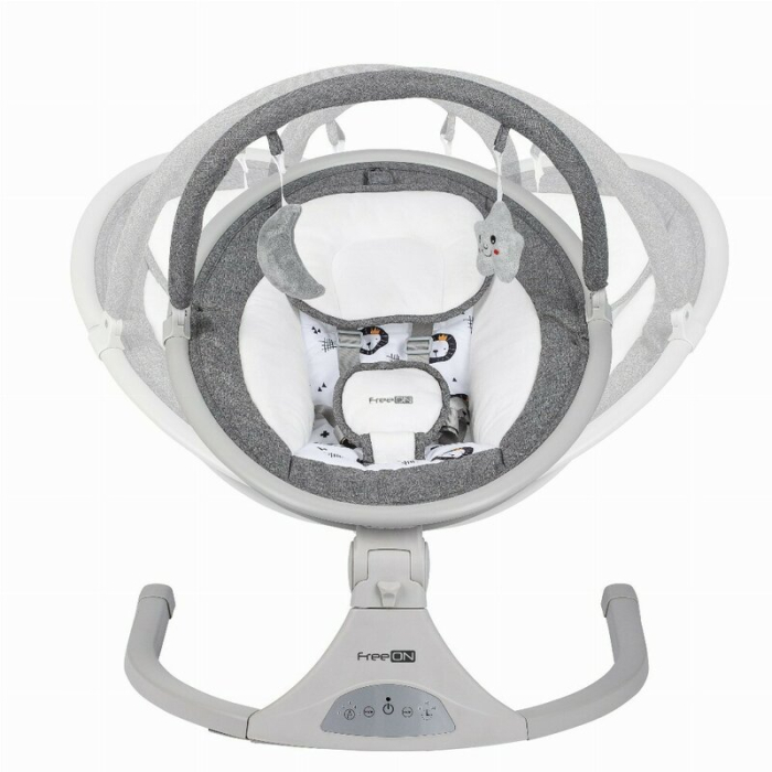 Leagan balansoar, FreeOn, Elite, cu 12 melodii, 5 viteze de balansare si 3 pozitii de reglare a spatarului, Grey [8]