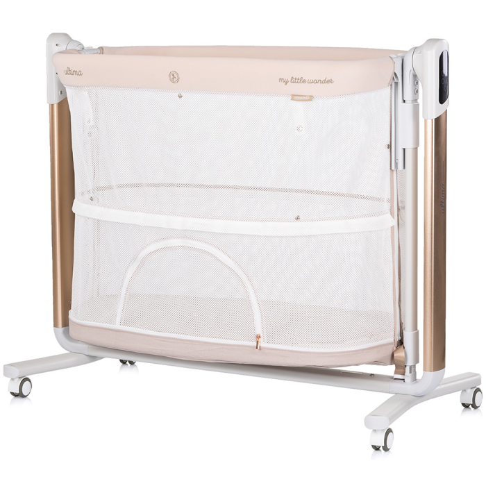 Leagan electric si patut pentru copii Chipolino Ultima cu laterala culisanta beige [6]