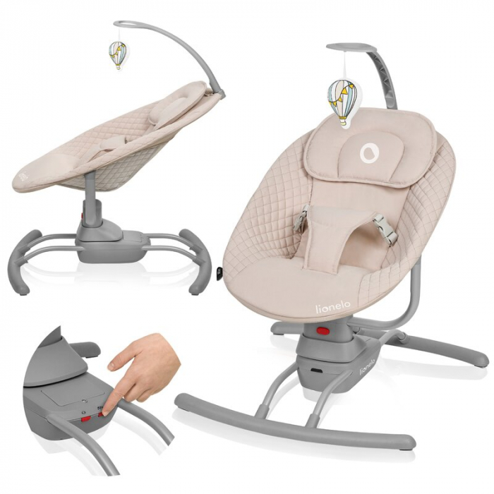 Leagan Lionelo Rio electric cu 3 viteze de leganare, melodii si telecomanda [7]