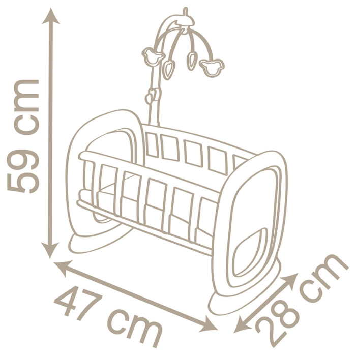 Leagan pentru papusa Smoby Baby Nurse maro cu carusel [3]