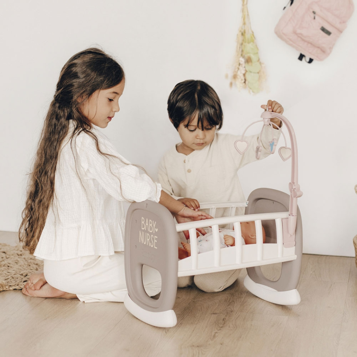 Leagan pentru papusa Smoby Baby Nurse maro cu carusel [6]