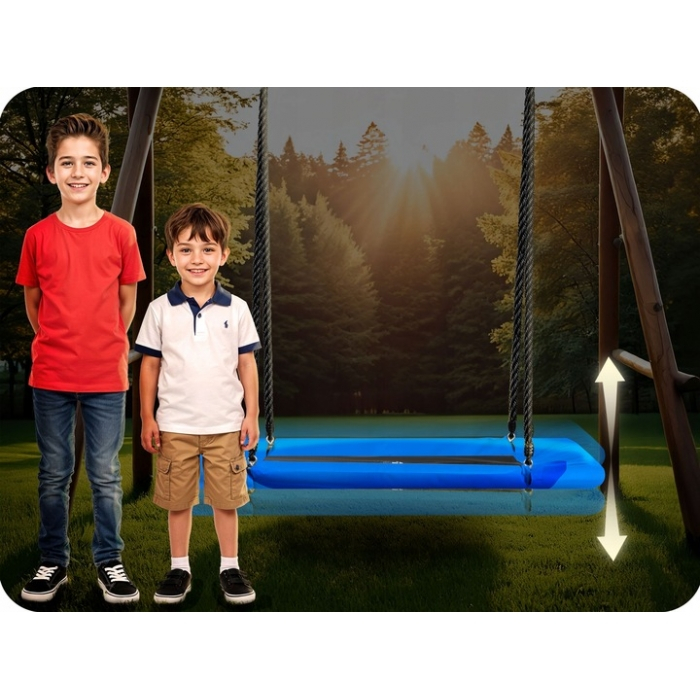 Leagan tip cuib pentru copii, dreptunghiular XXL, 110 x 70 cm, 150 kg, Neo-Sport 110500, Albastru [6]