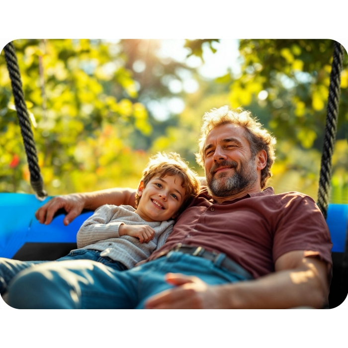 Leagan tip cuib pentru copii, dreptunghiular XXL, 110 x 70 cm, 150 kg, Neo-Sport 110500, Albastru [3]