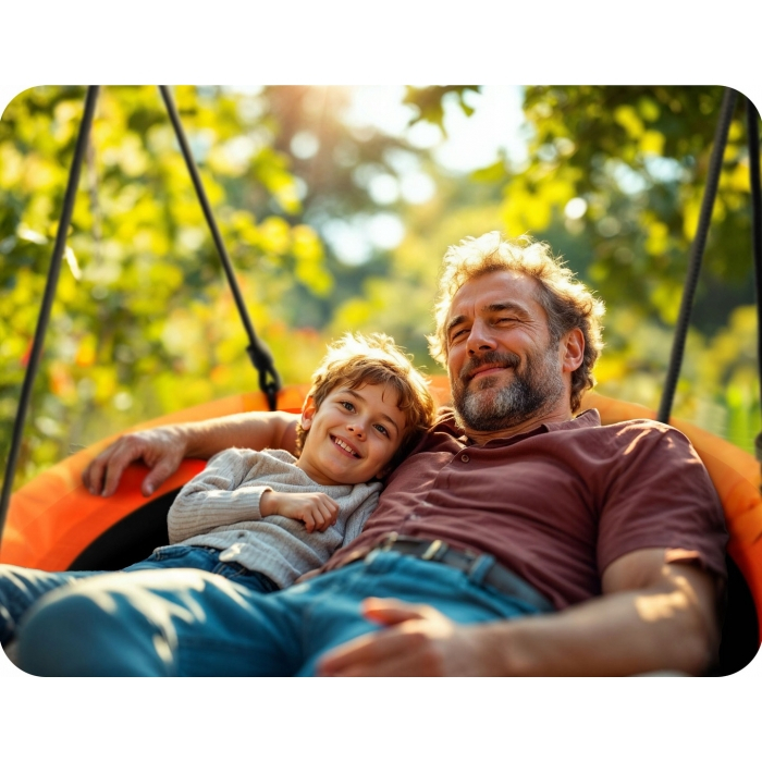 Leagan tip cuib pentru copii XXL, 100 cm, 150 kg, Neo-Sport 1084, Portocaliu [3]